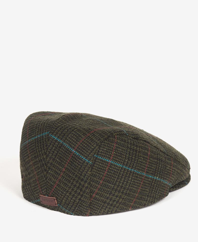 Barbour Kappe Cheviot Dark Green Check | HYQ014367