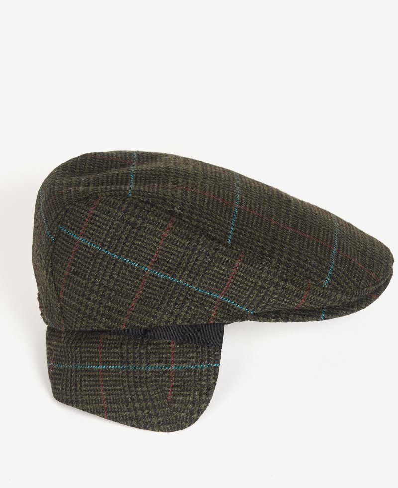 Barbour Kappe Cheviot Dark Green Check | HYQ014367