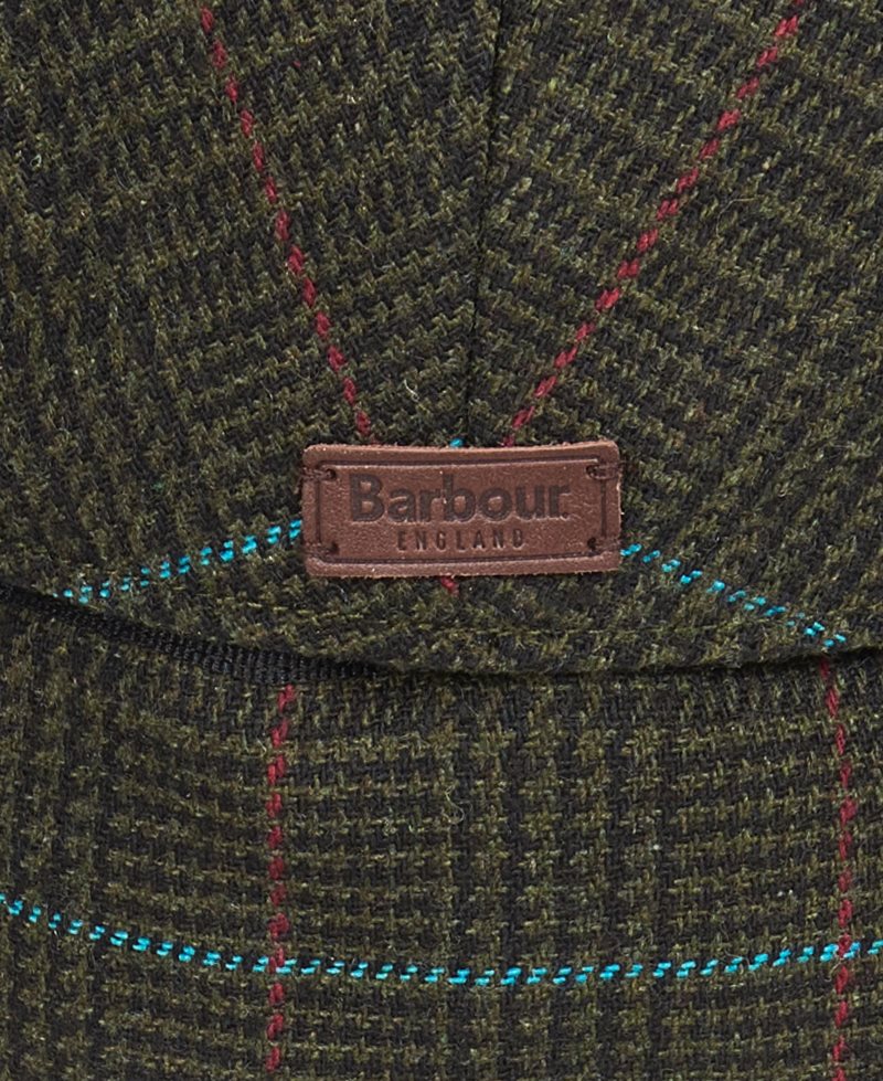 Barbour Kappe Cheviot Dark Green Check | HYQ014367