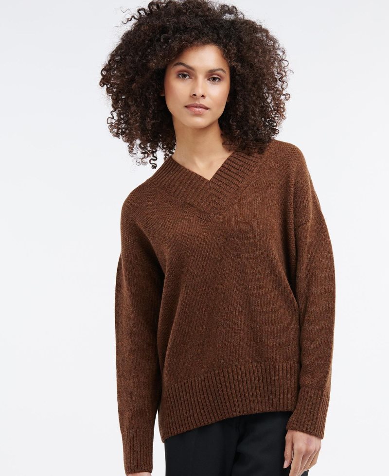 Barbour Katherine Knit Cognac | LDO439518