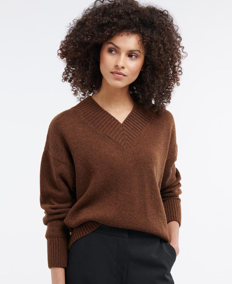 Barbour Katherine Knit Cognac | LDO439518