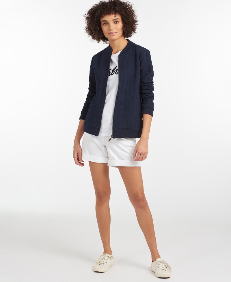 Barbour Kelsey Zip Sweatshirt Off White | SXL486032