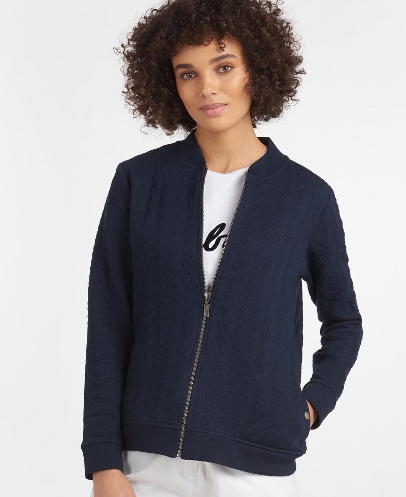 Barbour Kelsey Zip Sweatshirt Off White | SXL486032