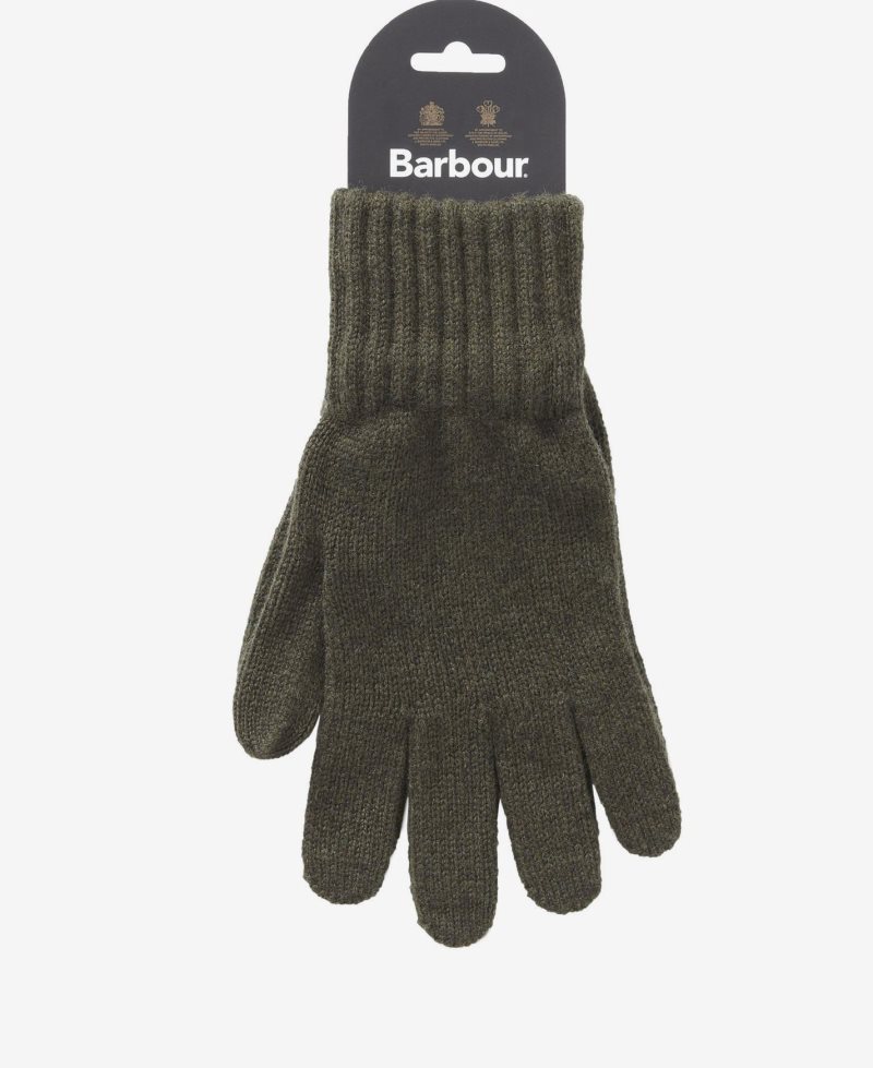 Barbour Lambswool Gloves Olive | PLY486521