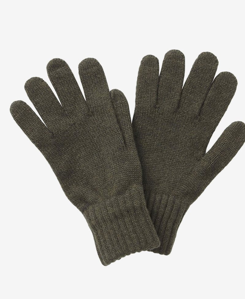 Barbour Lambswool Gloves Olive | PLY486521