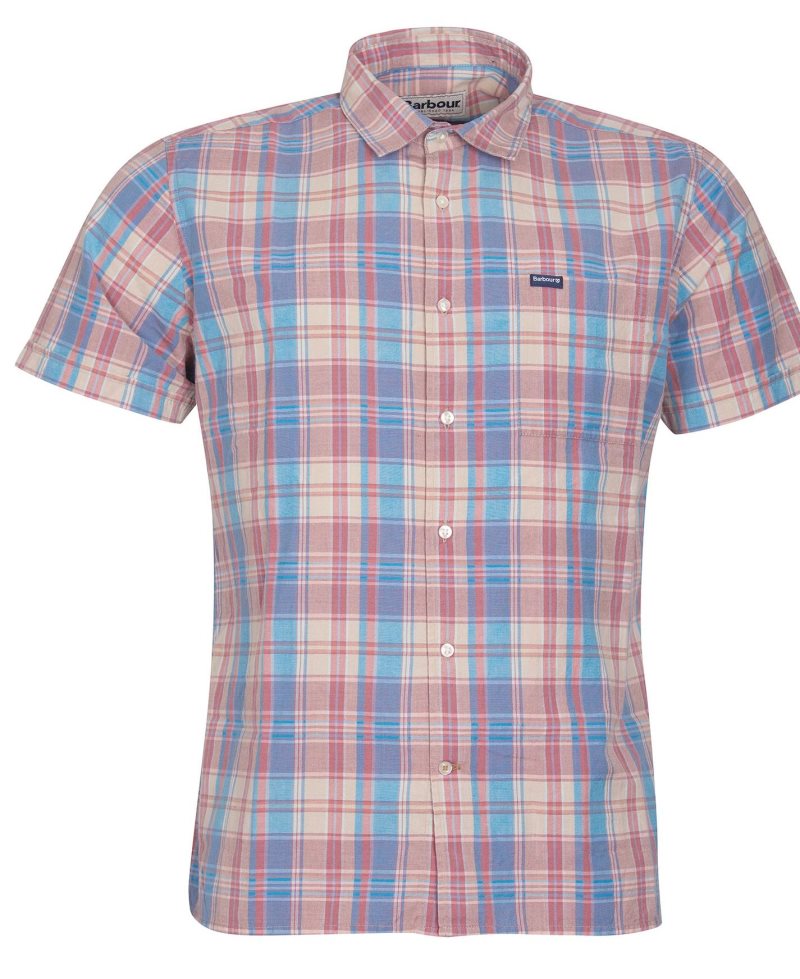 Barbour Langstone Short Sleeve Summer Shirt Blue | RBJ013679