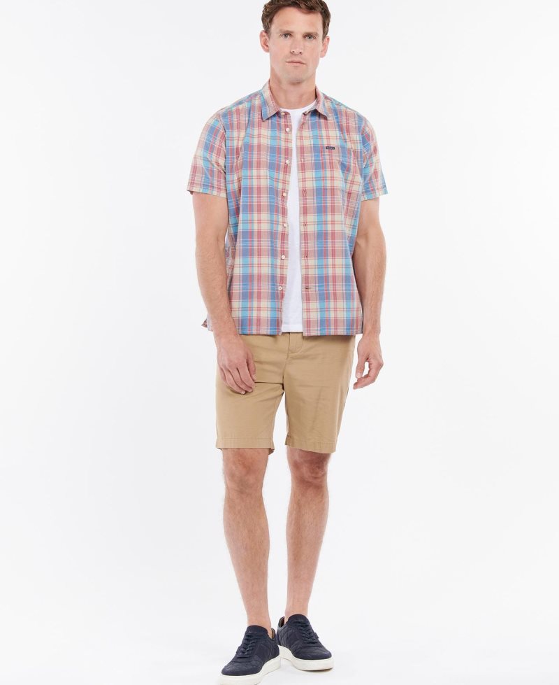 Barbour Langstone Short Sleeve Summer Shirt Blue | RBJ013679