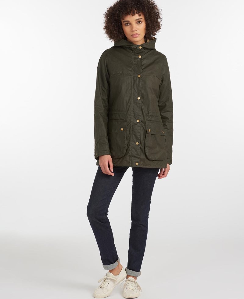 Barbour Lightweight Durham? Waxed Cotton Jacket Archive Olive | LZO738421