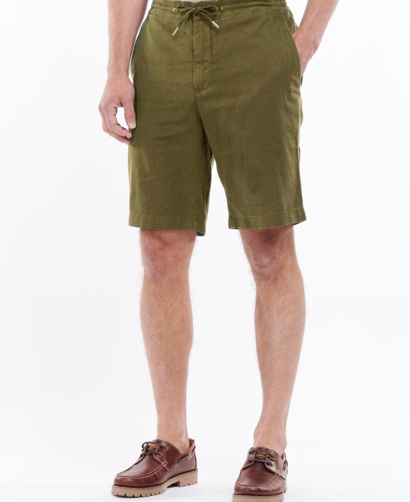 Barbour Linen Cotton Mix Shorts City Navy | WYG182943