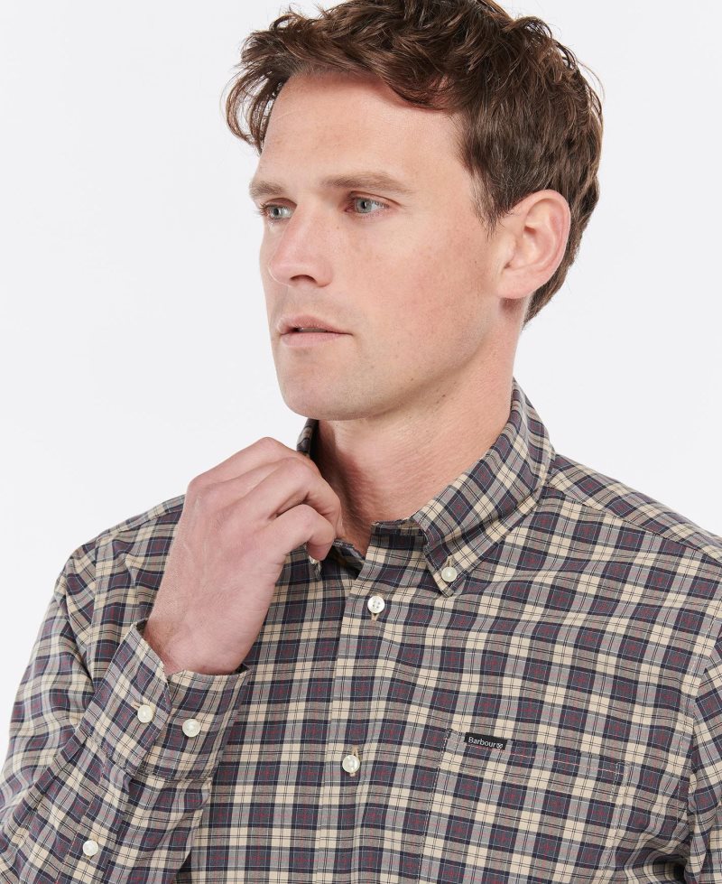 Barbour Lomond Tailored Shirt Stone | RLF413789