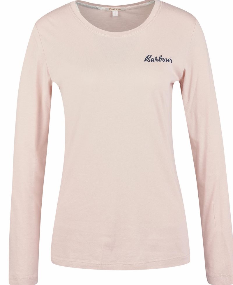 Barbour Long Sleeve Edie T-Shirt Lt Pink | DAV643798