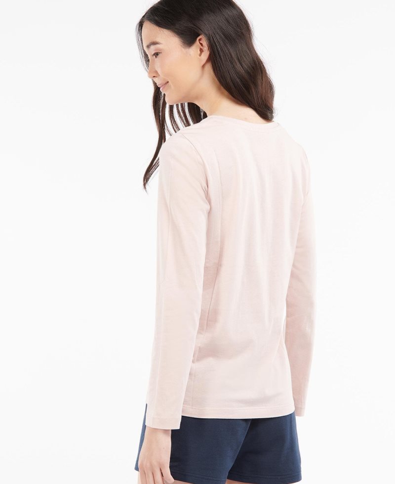 Barbour Long Sleeve Edie T-Shirt Lt Pink | DAV643798