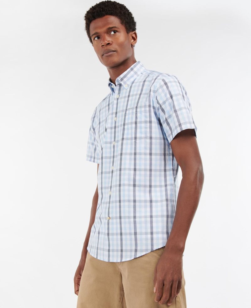 Barbour Longstone Short Sleeve Tailored Red | LUR301257