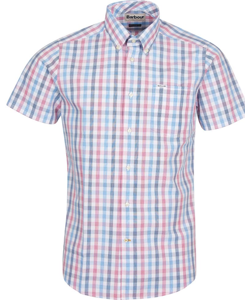 Barbour Longstone Short Sleeve Tailored Red | TGZ173865