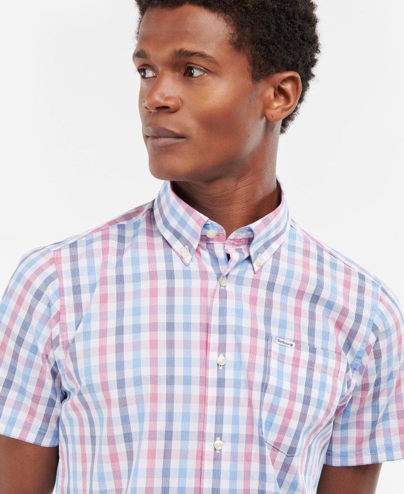 Barbour Longstone Short Sleeve Tailored Red | TGZ173865