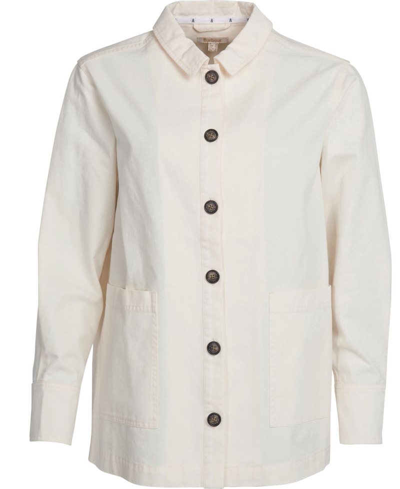 Barbour Lyndale Overshirt Ecru | XHM865924