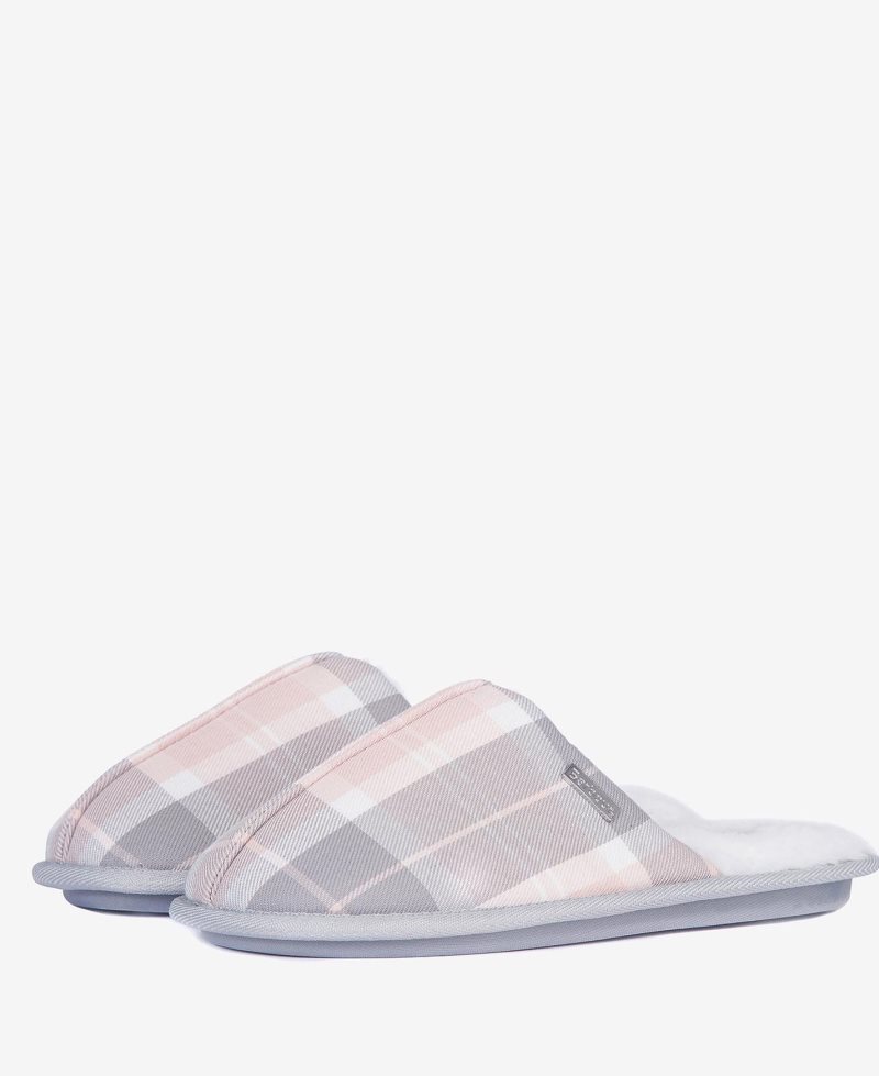 Barbour Maddie Slippers Red Pink Tartan | BPA675130