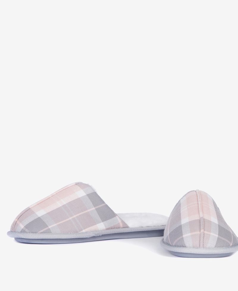 Barbour Maddie Slippers Red Pink Tartan | BPA675130