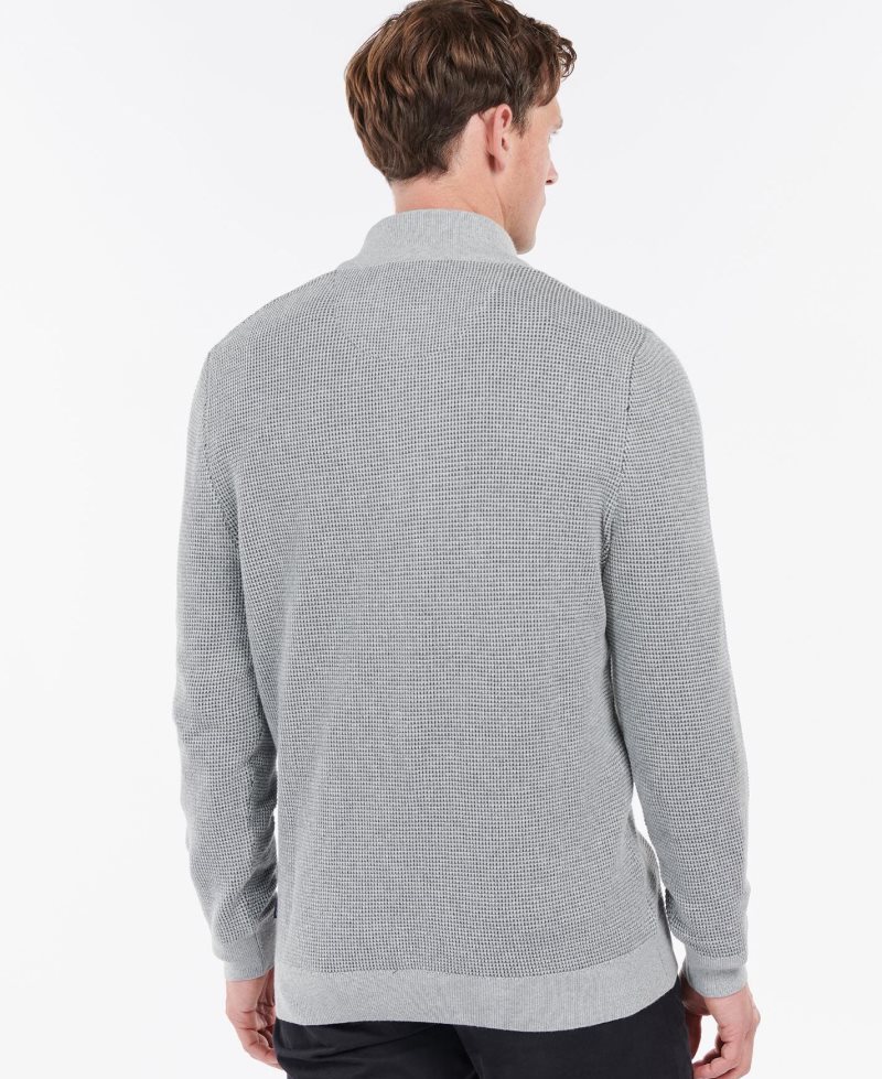 Barbour Malcolm Half Button Jumper Grey Marl | QRD371980