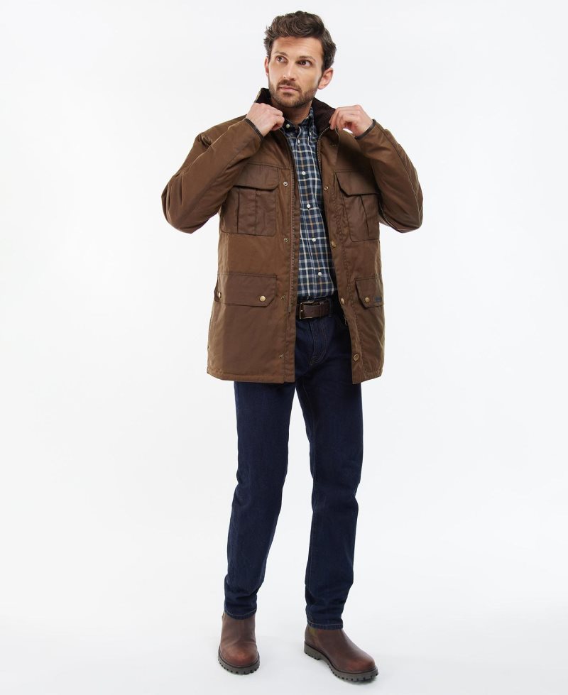 Barbour Malcolm Wax Jacket Archive Olive | KRY498362