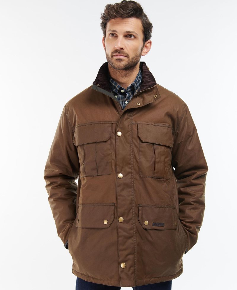 Barbour Malcolm Wax Jacket Archive Olive | KRY498362