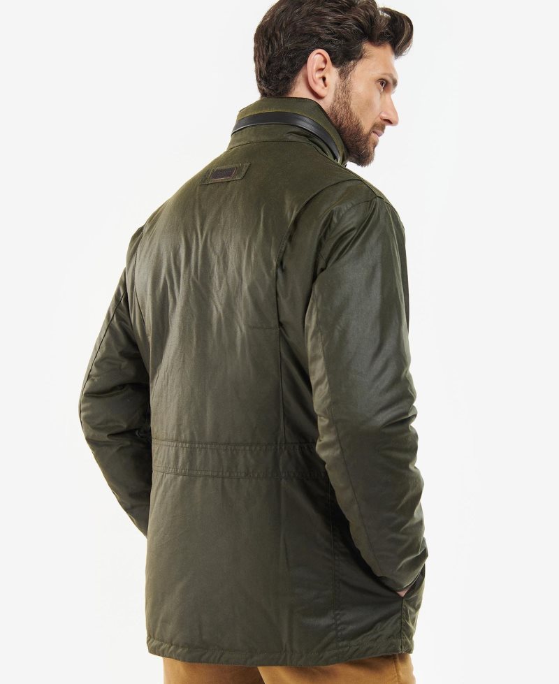 Barbour Malcolm Wax Jacket Archive Olive | PMA948653