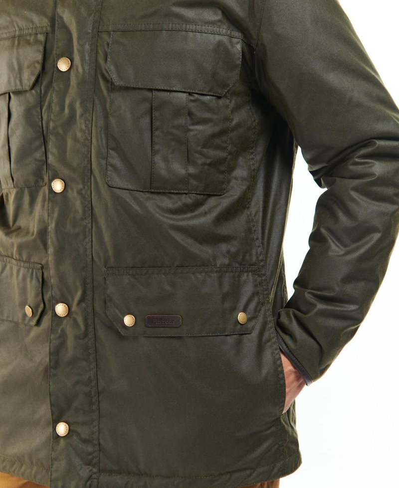 Barbour Malcolm Wax Jacket Archive Olive | PMA948653