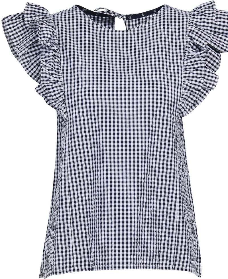 Barbour Marigold Top Navy Check | JYI854109