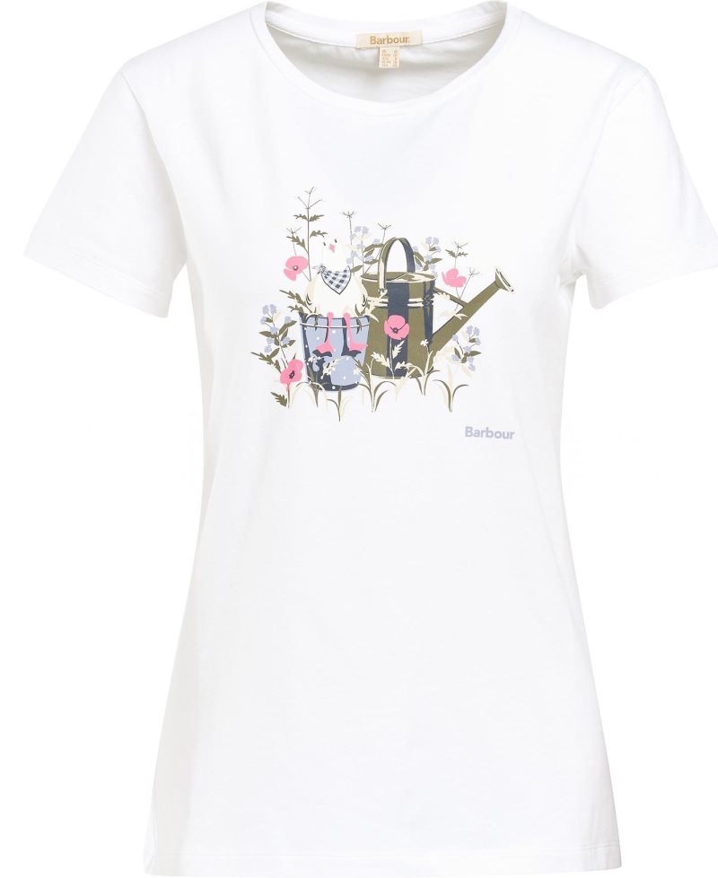 Barbour Melrose T-Shirt White | JHZ278134