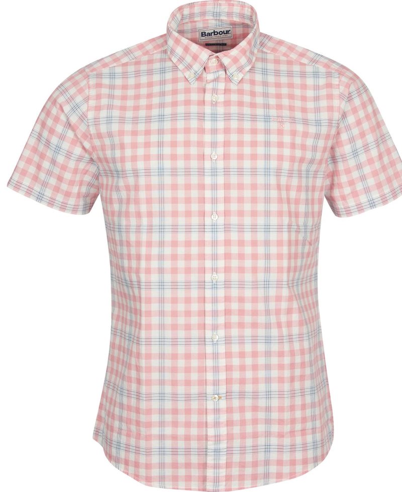 Barbour Middleton Short Sleeve Tailored Shirt Pink | PAQ347690