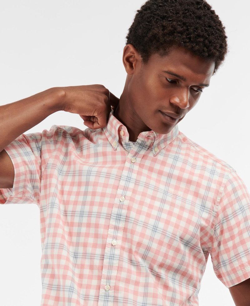 Barbour Middleton Short Sleeve Tailored Shirt Pink | PAQ347690