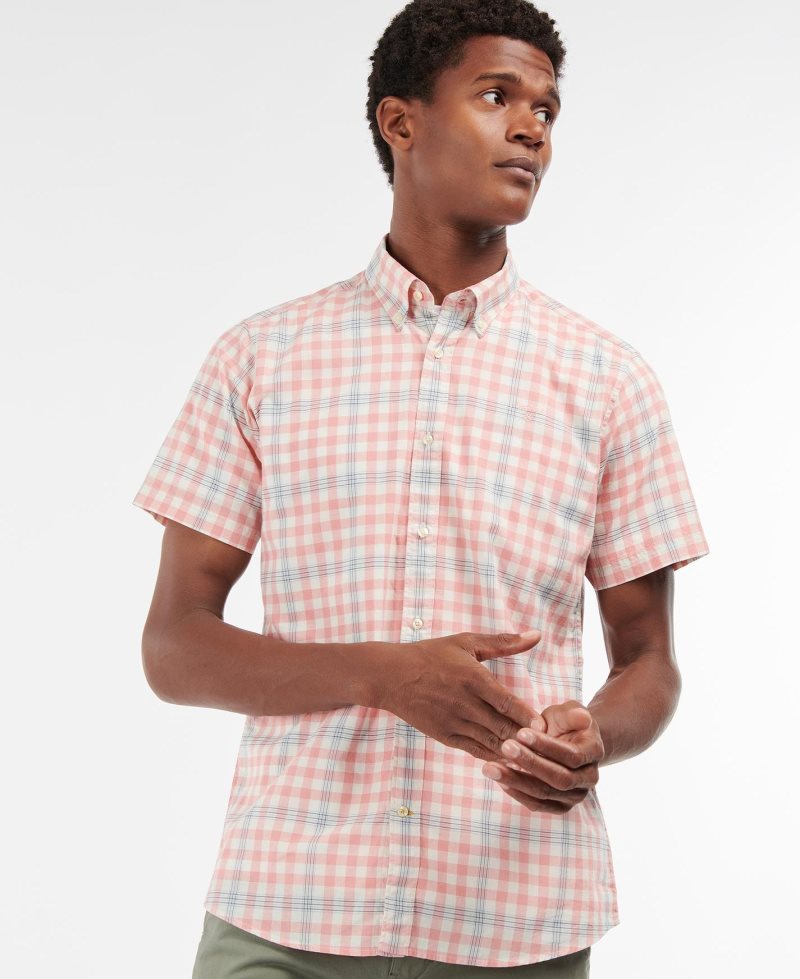 Barbour Middleton Short Sleeve Tailored Shirt Pink | PAQ347690