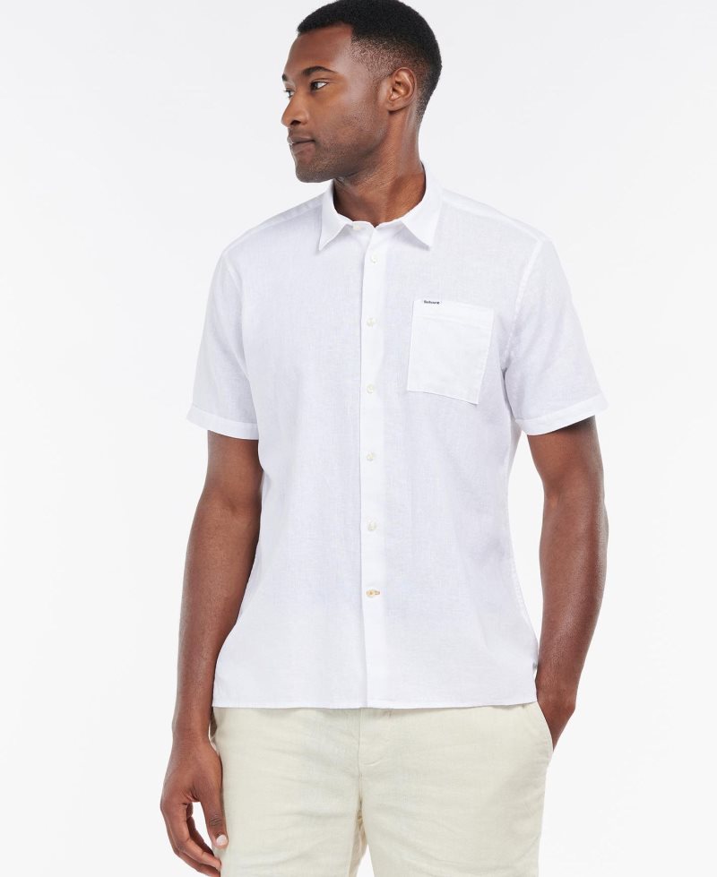 Barbour Nelson Short Sleeve Summer Shirt Blue | FHY049527