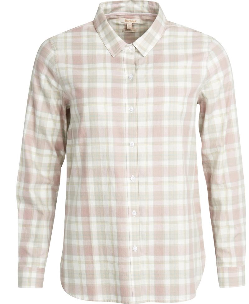 Barbour Newbury Shirt Pastel Pink Check | BYT649507