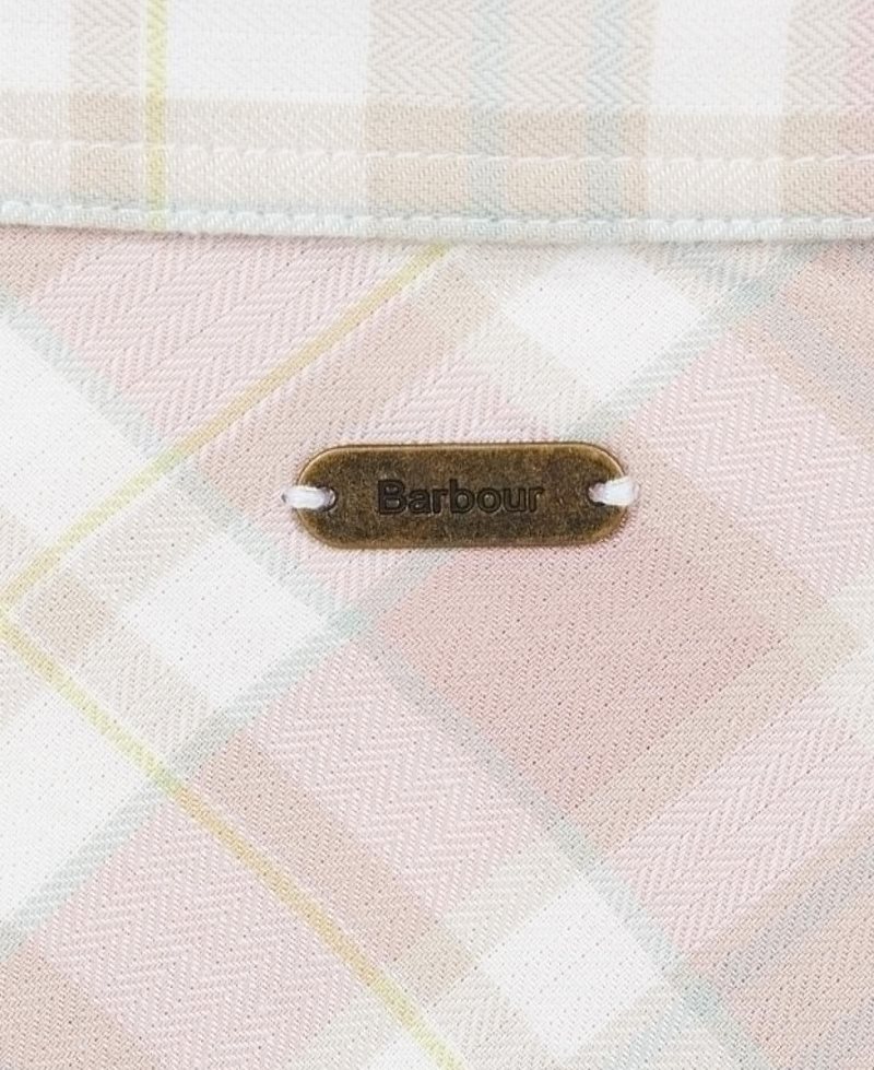 Barbour Newbury Shirt Pastel Pink Check | BYT649507