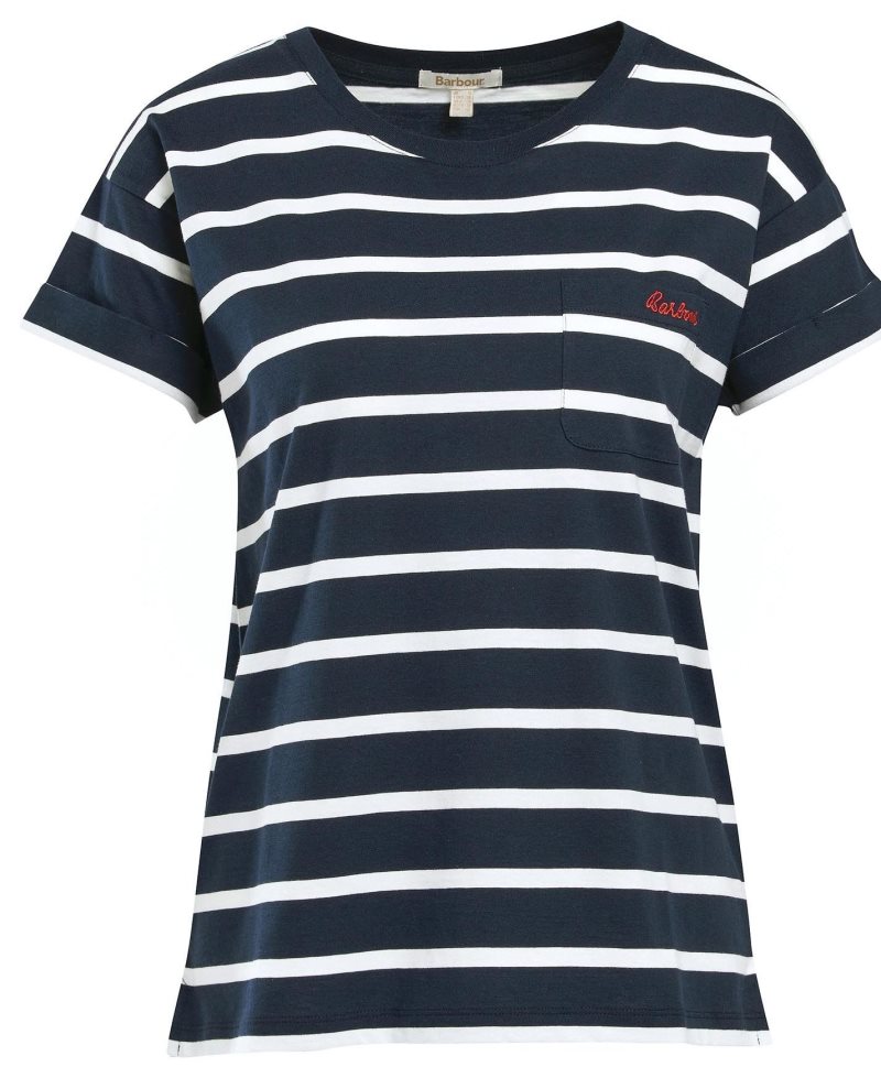 Barbour Otterburn Stripe T-Shirt Navy White | QRD316754