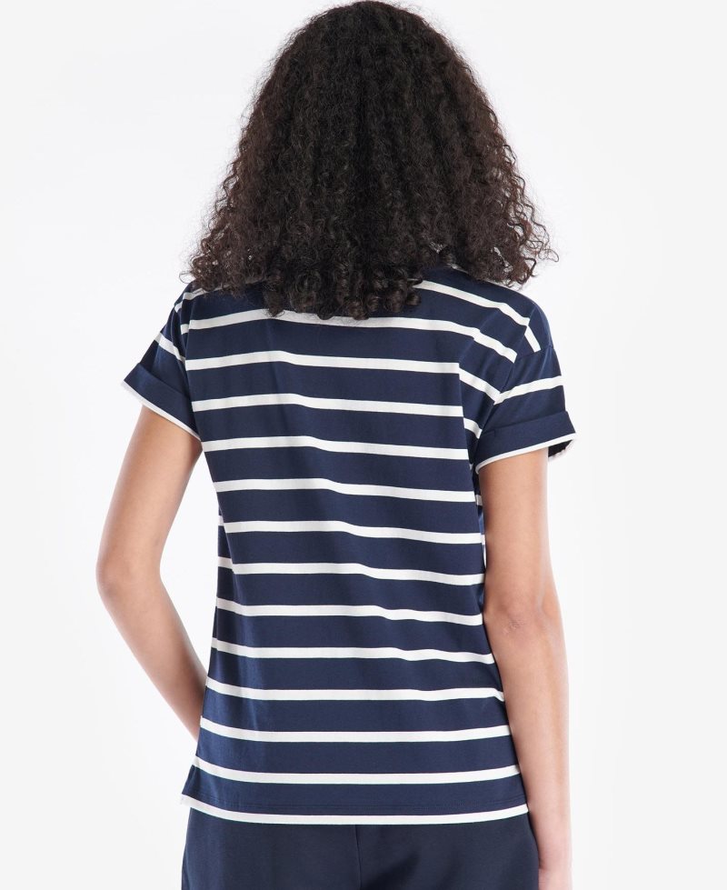 Barbour Otterburn Stripe T-Shirt Navy White | QRD316754