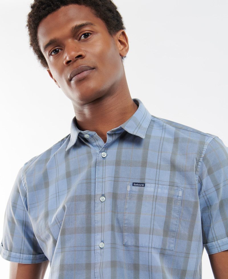 Barbour Overdyed Tartan Summer Shirt Pigment Blue | FMP967528