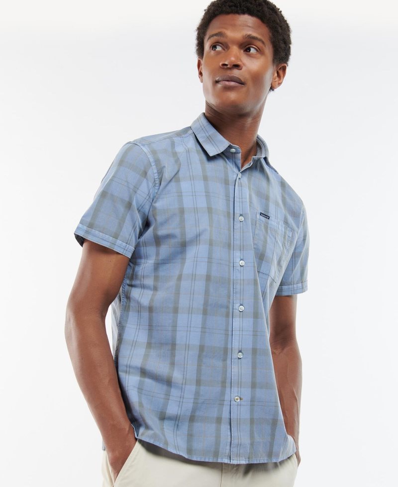 Barbour Overdyed Tartan Summer Shirt Pigment Blue | FMP967528