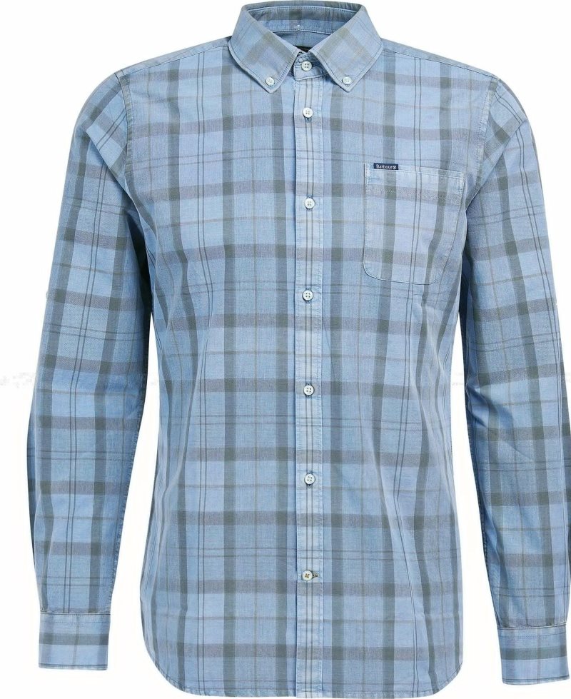 Barbour Overdyed Tartan Tailored Shirt Lemon | YLJ193604