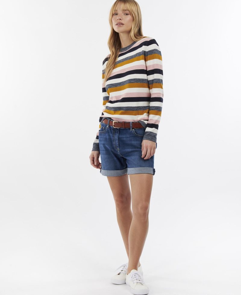 Barbour Padstow Knit Off White Stripe | BEY574180