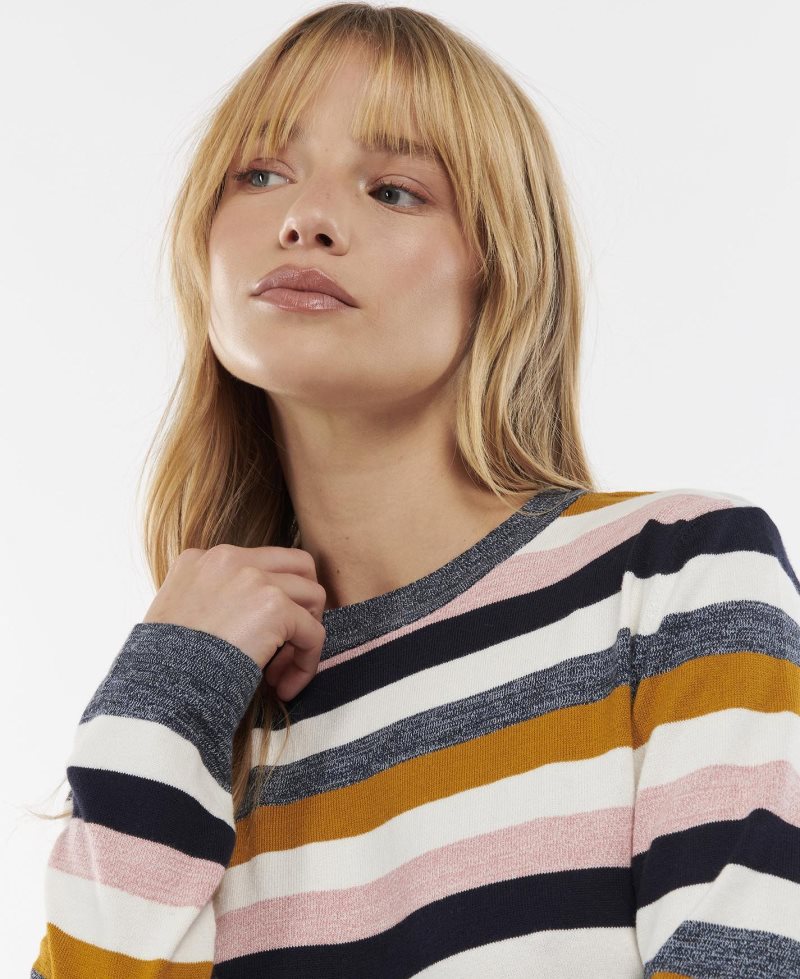 Barbour Padstow Knit Off White Stripe | BEY574180