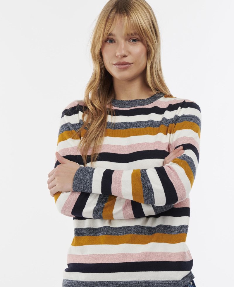 Barbour Padstow Knit Off White Stripe | BEY574180