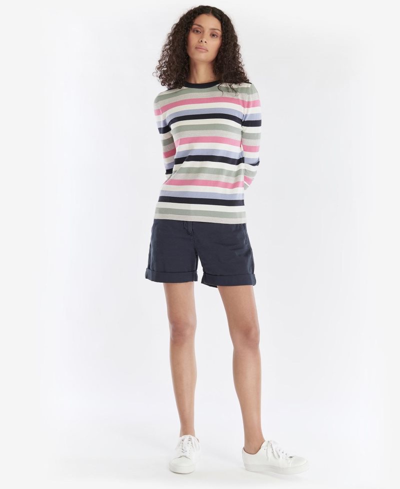 Barbour Padstow Knit Off White Stripe | PUV159706