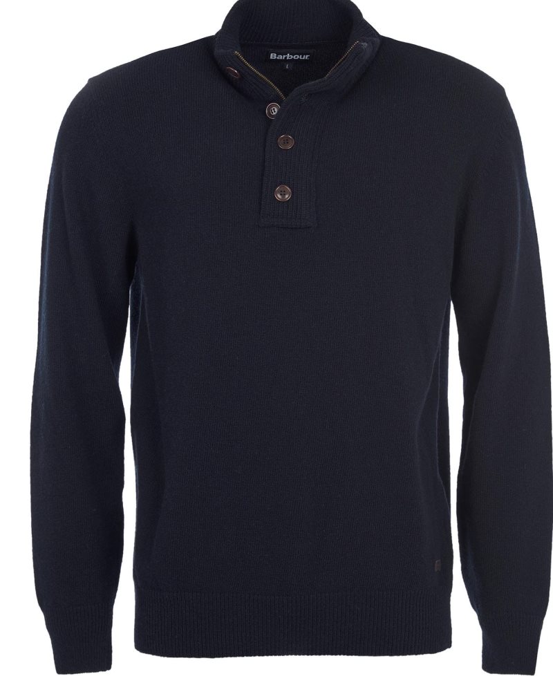 Barbour Patch Half Zip Sweater Inky Blue | VJF714560