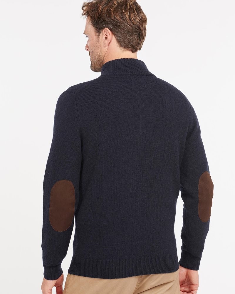 Barbour Patch Half Zip Sweater Inky Blue | VJF714560