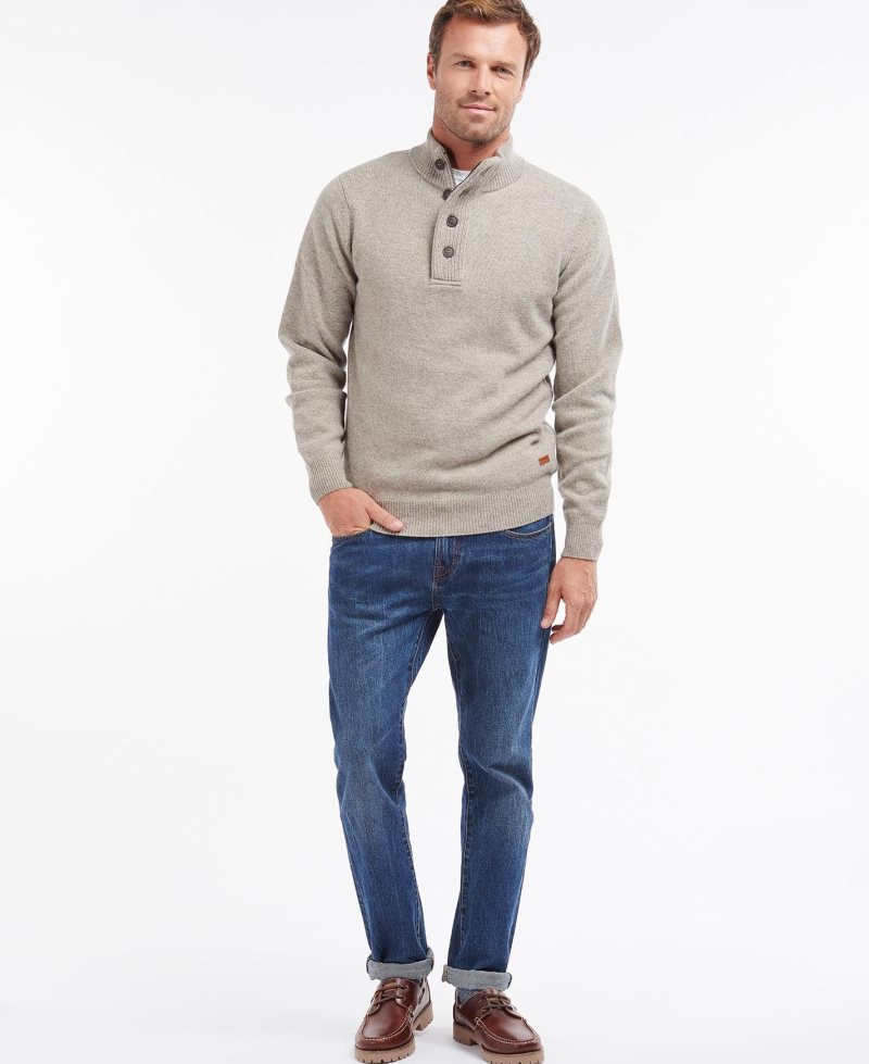 Barbour Patch Half Zip Sweater Inky Blue | WJO831209