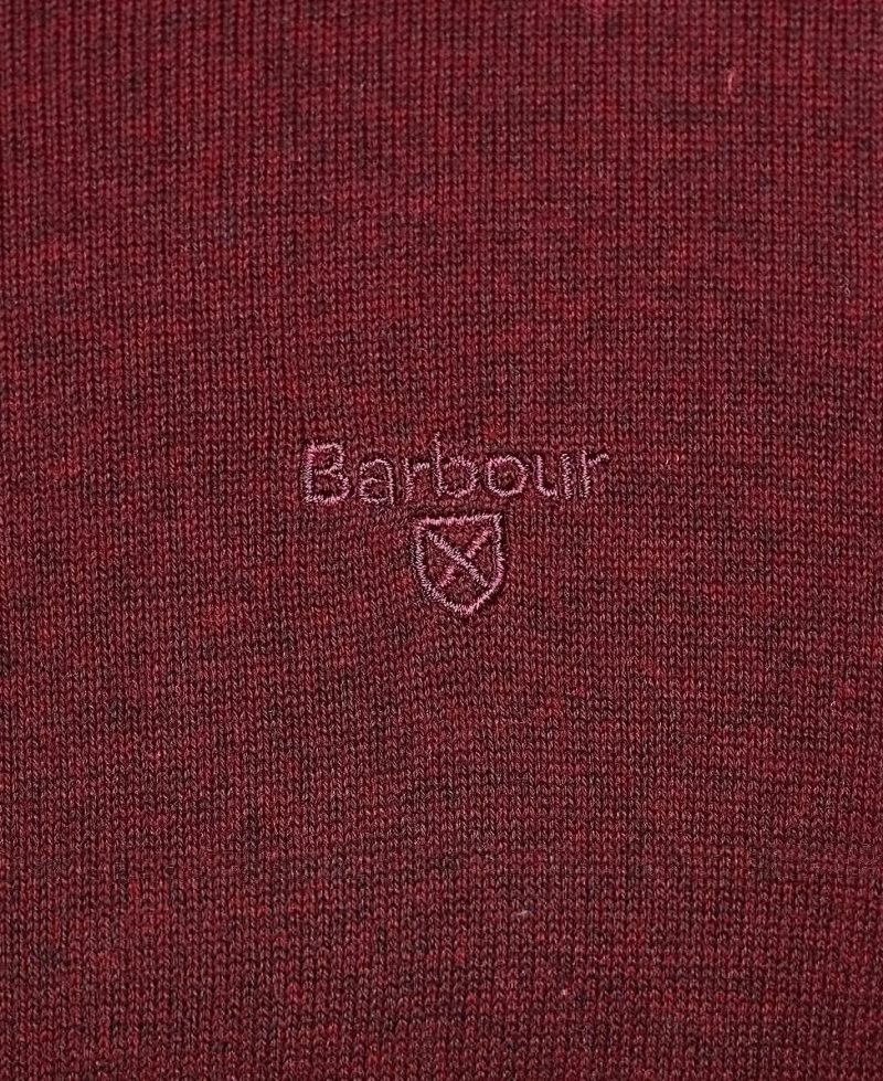 Barbour Pima Cotton Crew Neck Jumper Cabernet | OFD724596