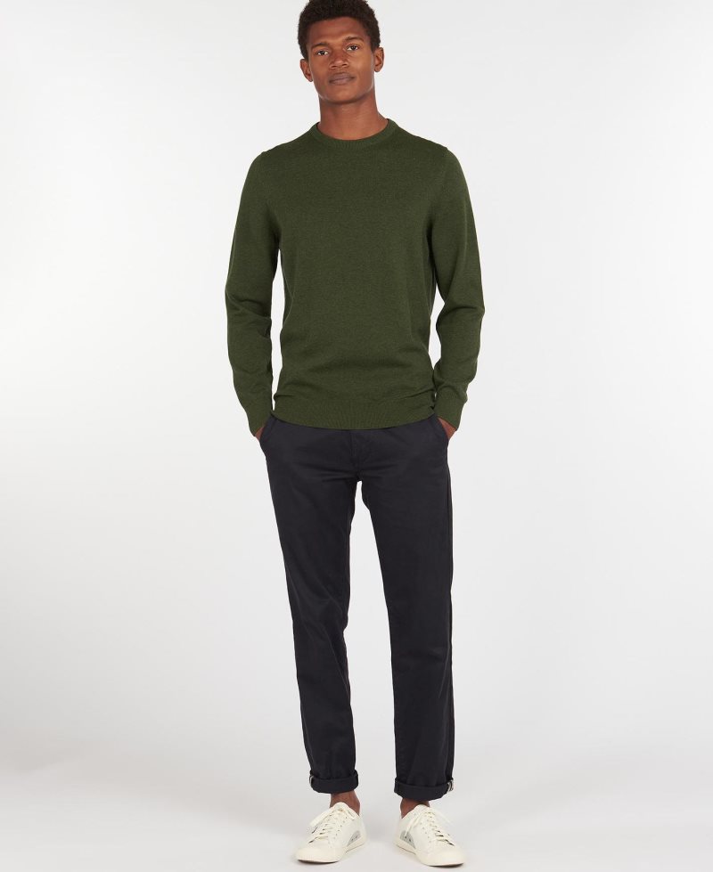 Barbour Pima Cotton Crew Neck Sweater Cabernet | BXR854762