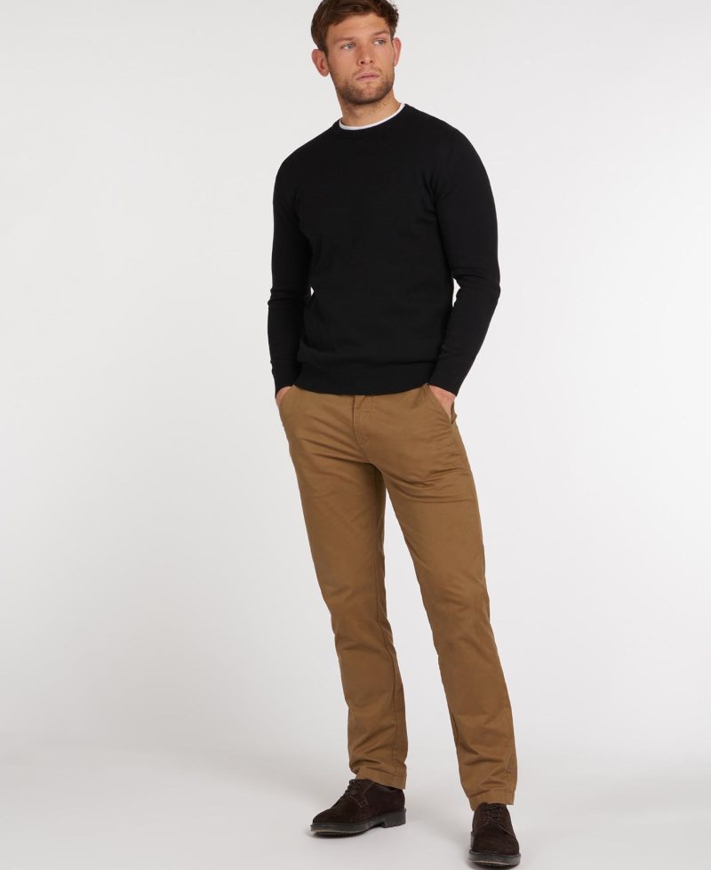 Barbour Pima Cotton Crew Neck Sweater Cabernet | FZP912874